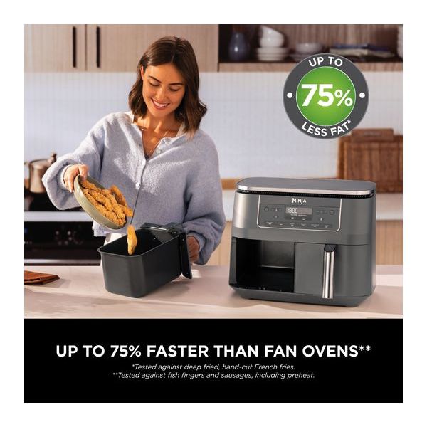 Buy NINJA,NINJA 6-in-1 Dual Zone DZ300UK Air Fryer - Gun Metal Grey - Gadcet UK | UK | London | Scotland | Wales| Near Me | Cheap | Pay In 3 | Air Fryers